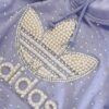 Felpa Adidas Iconic 1963 lilla con strass e perle – personalizzabile