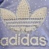 Felpa Adidas Iconic 1963 lilla con strass e perle – personalizzabile