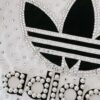 T-Shirt Adidas Iconic 1963 bianca con strass e perle - personalizzabile